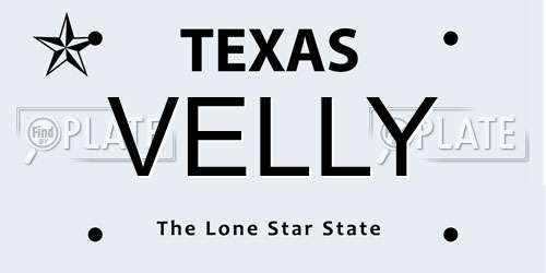 VELLY Texas License Plate