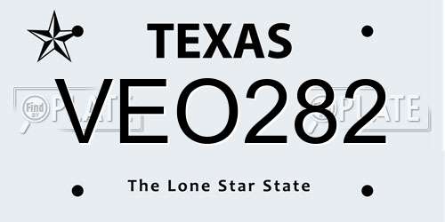 VEO282 Texas License Plate