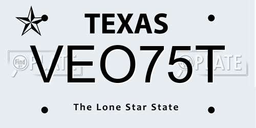 VEO75T Texas License Plate
