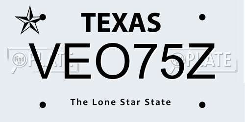 VEO75Z Texas License Plate