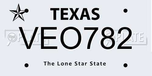 VEO782 Texas License Plate