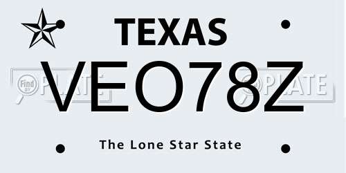 VEO78Z Texas License Plate