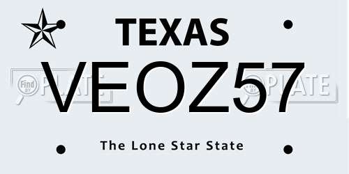 VEOZ57 Texas License Plate