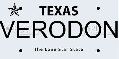 VERODON Texas License Plate