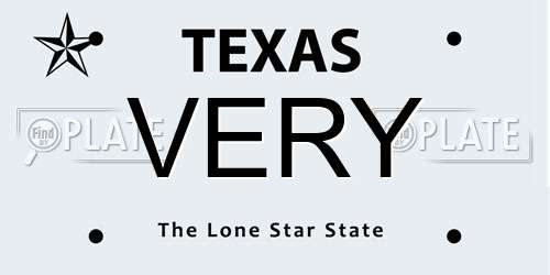 VERY Texas License Plate
