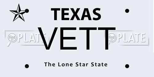 VETT Texas License Plate