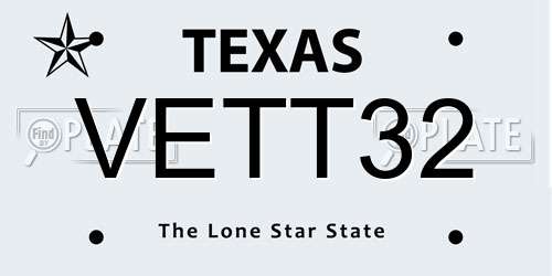 VETT32 Texas License Plate