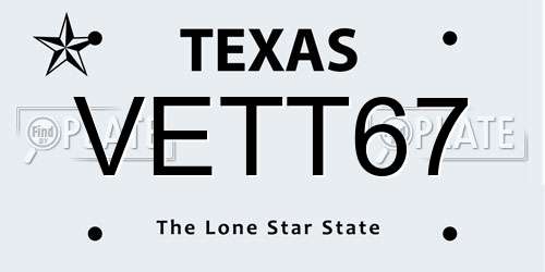 VETT67 Texas License Plate