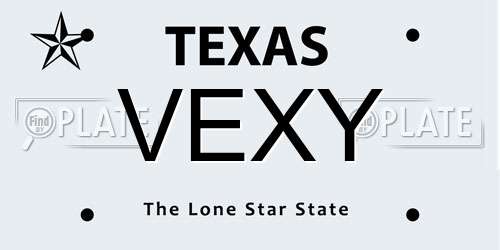 VEXY Texas License Plate
