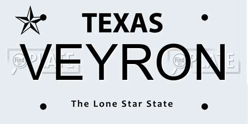 VEYRON Texas License Plate