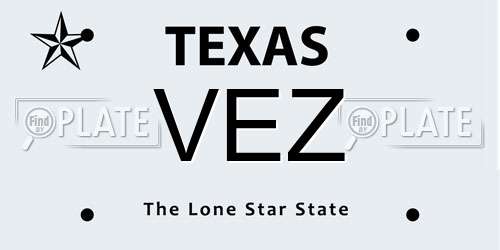 VEZ Texas License Plate