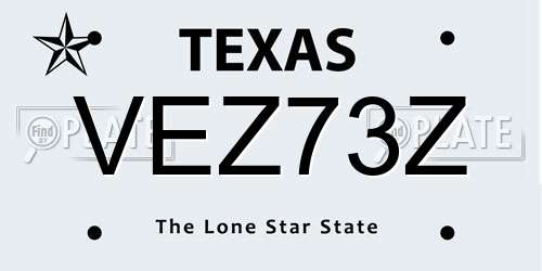 VEZ73Z Texas License Plate