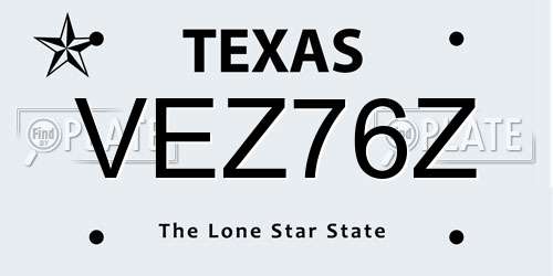 VEZ76Z Texas License Plate