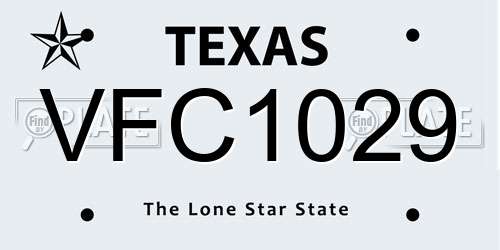 VFC1029 Texas License Plate