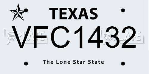 VFC1432 Texas License Plate