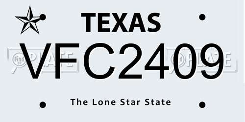 VFC2409 Texas License Plate
