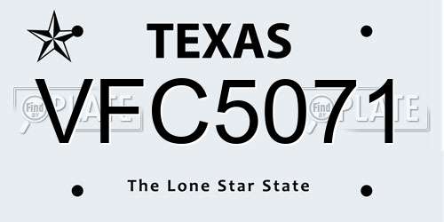VFC5071 Texas License Plate