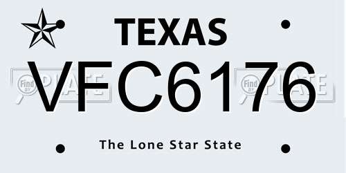 VFC6176 Texas License Plate