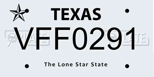 VFF0291 Texas License Plate