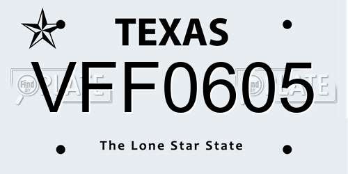 VFF0605 Texas License Plate