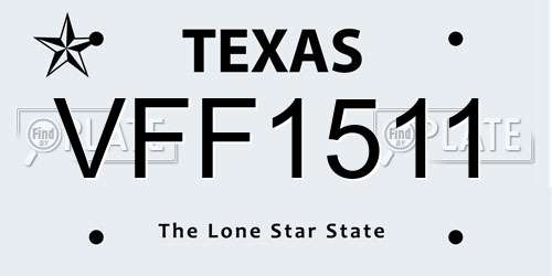 VFF1511 Texas License Plate