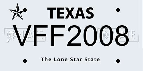 VFF2008 Texas License Plate