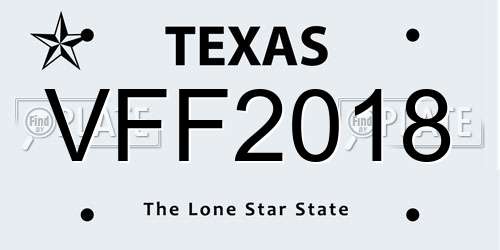 VFF2018 Texas License Plate