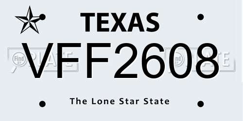 VFF2608 Texas License Plate