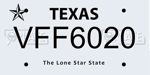 VFF6020 Texas License Plate