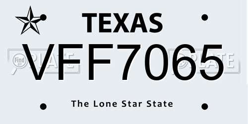 VFF7065 Texas License Plate
