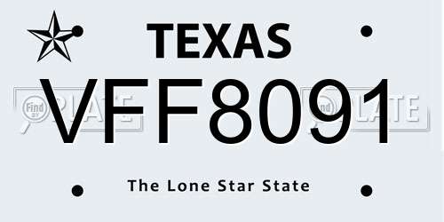 VFF8091 Texas License Plate