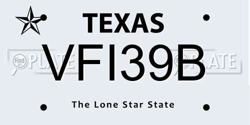 VFI39B Texas License Plate