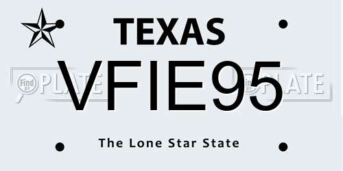 VFIE95 Texas License Plate