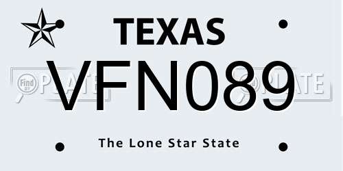 VFN089 Texas License Plate