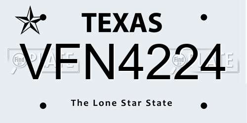 VFN4224 Texas License Plate