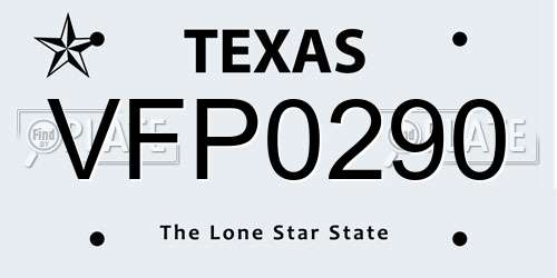 VFP0290 Texas License Plate