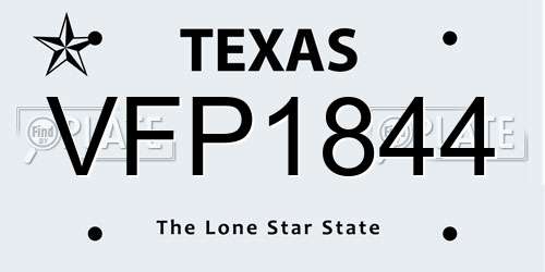 VFP1844 Texas License Plate
