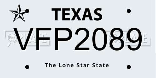 VFP2089 Texas License Plate