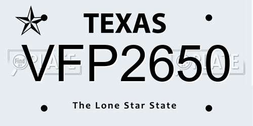 VFP2650 Texas License Plate