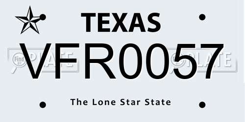 VFR0057 Texas License Plate