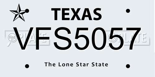VFS5057 Texas License Plate
