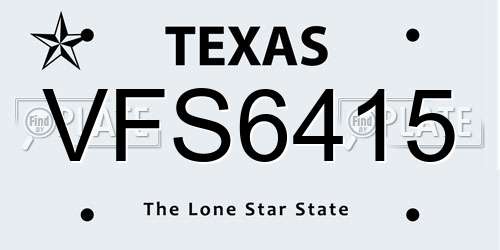 VFS6415 Texas License Plate