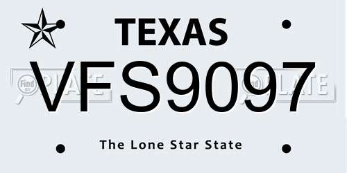 VFS9097 Texas License Plate