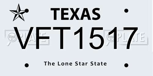VFT1517 Texas License Plate