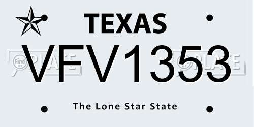 VFV1353 Texas License Plate