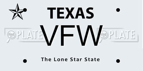 VFW Texas License Plate