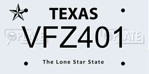 VFZ401 Texas License Plate