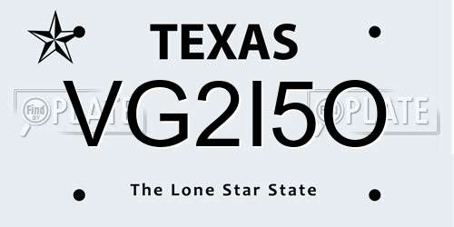 VG2I5O Texas License Plate