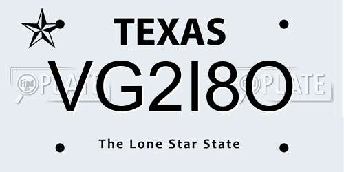 VG2I8O Texas License Plate