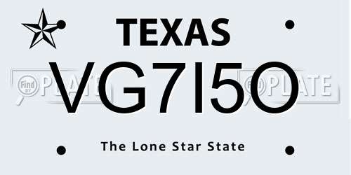 VG7I5O Texas License Plate